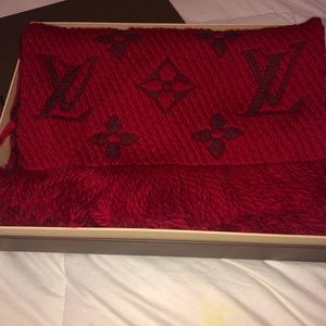 Authentic Louis Vuitton Logomania Wool Silk Scarf